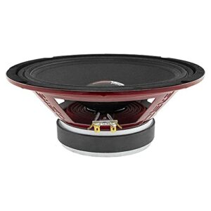 DS18 PRO-X10.4M Loudspeaker - 10", Midrange, Red Steel Basket, 600W Max, 300W RMS, 4 Ohms - Premium Quality Audio Door Speakers for Car or Truck Stereo Sound System (1 Speaker)