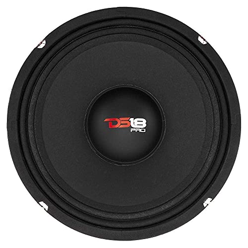 DS18 PRO-X10.4M Loudspeaker - 10", Midrange, Red Steel Basket, 600W Max, 300W RMS, 4 Ohms - Premium Quality Audio Door Speakers for Car or Truck Stereo Sound System (1 Speaker)