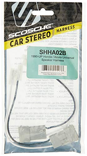 SCOSCHE SHHA02B Car Speaker Wiring Harness Connector Kit Compatible with 1990-Up Honda and Acura Vehicles ,black