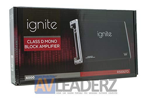 Ignite Audio R3000/1D, Class D Mono Block Car Amplifier - 6000 Watts Peak Power