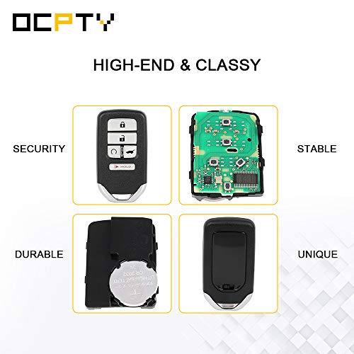 OCPTY 2 PCS Uncut Keyless Entry Remote Control Key Fob for 2016-2020 for Honda for Civic for Honda for CR-V for Honda for Pilot KR5V2X V44 433.92 7812D-V2X A2C98317400 5 Buttons