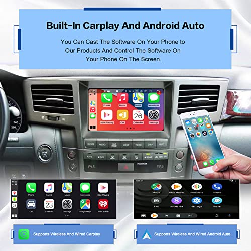 ZWNAV Qualcomm Processor Tesla Style Touch Screen Car Stereo for Lexus RX RX330 RX300 RX350 RX400H 2004-2008 Radio Android Auto Replacement Unit Audio Multimedia Player GPS Navigation