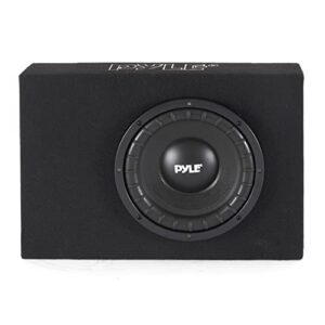 Pyle 10 Inch Subwoofer Box System - 500 Watts Powered Slim Bass with a Non-Pressed Paper Cone Perfect for Mount Car Truck Audio Subwoofer Enclosure, Rear Air Tight Seal Design