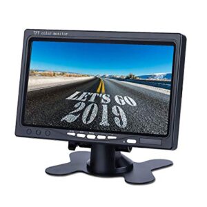 JPP Backup Camera Monitor 7 Inch Rearview Reversing LCD Monitor, Backup Monitor for car Two Video Input Plug V1/V2 Car Rearview Cameras for RV, Truck, Pickup, Van