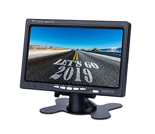 JPP Backup Camera Monitor 7 Inch Rearview Reversing LCD Monitor, Backup Monitor for car Two Video Input Plug V1/V2 Car Rearview Cameras for RV, Truck, Pickup, Van