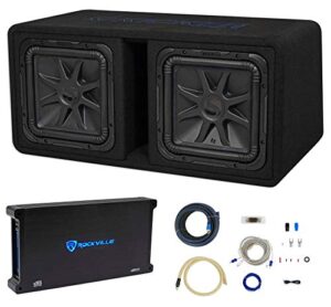 kicker 44dl7s122 dual 12″ 3000w l7 solo-baric l7s loaded subwoofer box+amp+wires