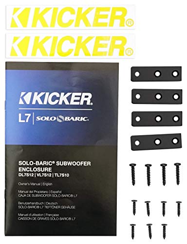 Kicker 44DL7S122 Dual 12" 3000w L7 Solo-Baric L7S Loaded Subwoofer Box+Amp+Wires