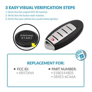 Keyless2Go Replacement for 5 Button Proximity Smart Key Nissan KR5TXN4 285E3-6CA6A