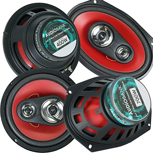 Audiobank 6x9 700W 3-Way + 6.5" 400W 4-Way Car Audio Stereo Coaxial Speakers