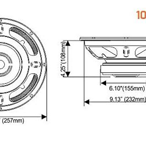 PRV AUDIO 10MB400-4 10" Midbass Speaker - 10 Inch Mid Bass Loudspeaker for Pro Audio Systems - 4 Ohms, 400 Watts Program Power, 200 Watts RMS Power, 96 dB 10 Inch Mid-Bass Speaker (Single)