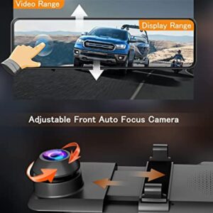 AX2V 11" Mirror Dash Cam - 1080P Front and Rear Dual Recording, Waterproof Backup Camera with Super Night Vision, Full Touch Screen for Car Reversing Assistance and Parking Monitoring