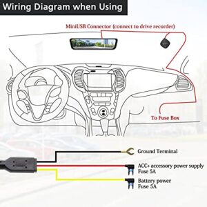 URVOLAX Dash Cam Hardwire Kit,11.5FT Cable with Battery Protection for UR11X (12V)