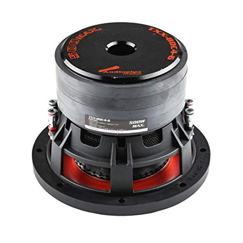 AudioPipe TXX-BDC4-10 10 Inch 1800 Watt High Performance Powerful 4 Ohm DVC Vehicle Car Sub Audio Subwoofer Speaker System, Black