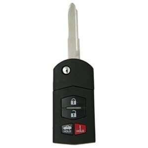 keyless2go replacement for new keyless entry remote flip key fob for mazda 6 rx-8 that use kpu41788