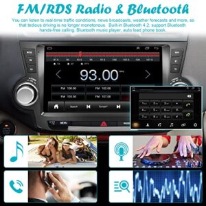 for 2009-2012 Toyota Highlander Radio, Roinvou Android 10.1 CarPlay Stereo with 10.1'' Touch Screen Bluetooth Car Audio Receiver Support Android Auto Mirror Link GPS WiFi SWC FM Radio Backup Camera