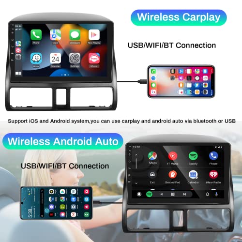 for Honda CRV 2002-2006 Android Car Stereo Support Wireless Carplay Android Auto with 9” Capactive Touchscreen 2+32G HiFi Autoradio WiFi GPS Navigation Backup Camera Multimedia Player Car Radio