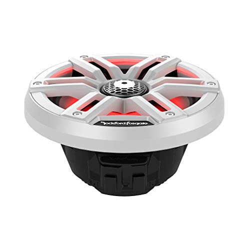 Rockford Fosgate M2-65 Color Optix 6.5” 2-Way Coaxial Multicolor LED Lighted Marine Speakers - White/Stainless (Pair)