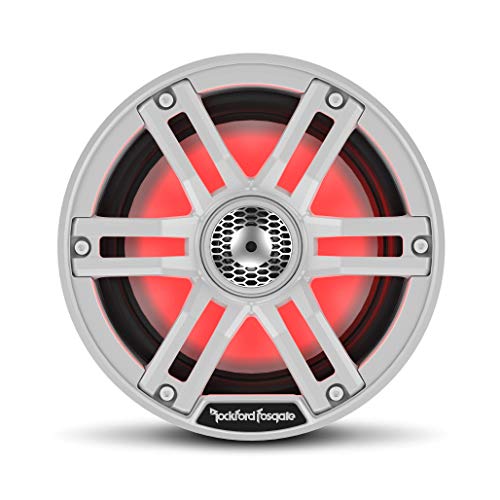 Rockford Fosgate M2-65 Color Optix 6.5” 2-Way Coaxial Multicolor LED Lighted Marine Speakers - White/Stainless (Pair)