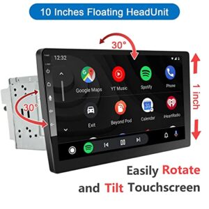 Double Din Touchscreen Car Stereo Wireless CarPlay Android Auto 10 Inch Detachable Screen Car Player with Backup Camera 8-Core 2+32G Android Car Radio GPS Navigation AM/FM Bluetooth WiFi 2Din Headunit