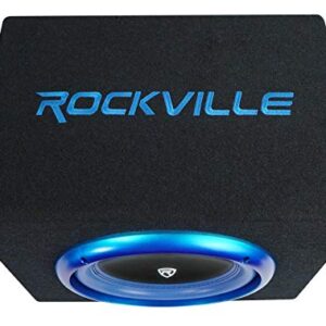 Rockville RVB10.1A 10" 500W Powered Car Subwoofer+Sub Enclosure Box+Amp Wire Kit