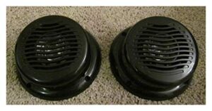 2 rv marine gloss black wavy silver 5.25″ flush mount speaker uv waterproof