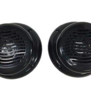 2 RV Marine Gloss Black Wavy Silver 5.25" Flush Mount Speaker UV Waterproof