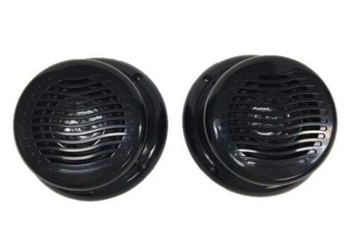 2 RV Marine Gloss Black Wavy Silver 5.25" Flush Mount Speaker UV Waterproof