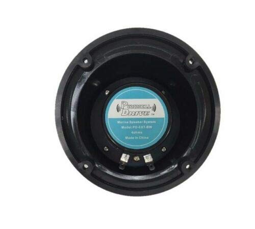 2 RV Marine Gloss Black Wavy Silver 5.25" Flush Mount Speaker UV Waterproof
