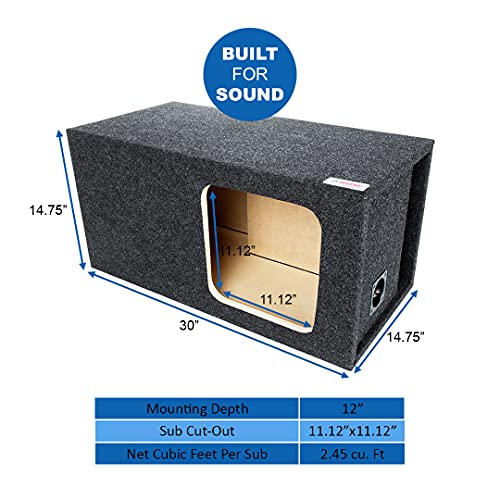 Bbox Single Vented 12 Inch Subwoofer Enclosure Engineered for Kicker Solo-Baric Model L5 & L7 Subwoofers - Car Subwoofer Boxes & Enclosures & Subwoofer Box Improves Audio Quality, Sound & Bass