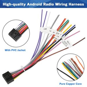 Android Radio Wiring Harness Adapter Replacement for Select Android Car Stereo 16 Pin ISO Connector