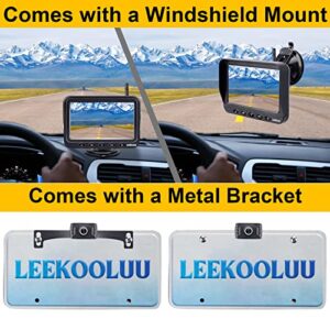 LeeKooLuu Wireless Backup Camera for Trucks HD 1080P Support 2 Rear View Camera for Cars Sedans Minivans Stable Digital Signal IP69 Waterproof Night Vision Grid Lines DIY Setting F08