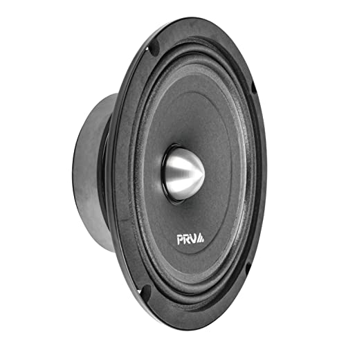 PRV AUDIO 8 Inch Shallow Midrange Buller Speaker 8MR400B-4 Slim, 4 Ohm, Shallow Mount Car Slim Speakers, 400 Watts Program Power 1.5 in Voice Coil, 200 Watts RMS, Compact for Doors (Single)