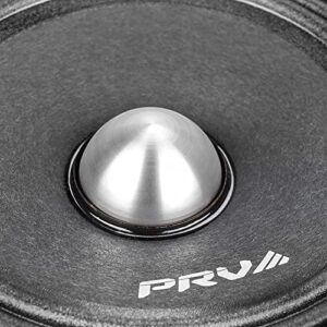 PRV AUDIO 8 Inch Shallow Midrange Buller Speaker 8MR400B-4 Slim, 4 Ohm, Shallow Mount Car Slim Speakers, 400 Watts Program Power 1.5 in Voice Coil, 200 Watts RMS, Compact for Doors (Single)