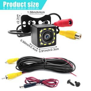 Car Backup Camera, Car Rear View Reverse Camera 12 LED Night Vision, Waterproof Dustproof 170°Wide Angle for Cars, Trucks, Pickups, Suvs