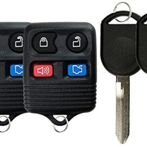 KeylessOption Keyless Entry Remote Control Fob Uncut Blank Car Ignition Key for CWTWB1U345, GQ43VT11T (Pack of 2)