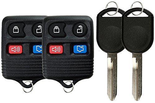 KeylessOption Keyless Entry Remote Control Fob Uncut Blank Car Ignition Key for CWTWB1U345, GQ43VT11T (Pack of 2)