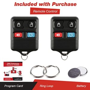 KeylessOption Keyless Entry Remote Control Fob Uncut Blank Car Ignition Key for CWTWB1U345, GQ43VT11T (Pack of 2)