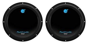 planet audio ac10d 10 inch 3000 watt 4 ohm dual voice coil car audio subwoofers with stamped basket, polypropylene cone & foam surround, black, pair