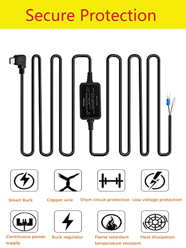 Dash Cam Fuse Tap Kit Dashboard Camera Car Charger Cable Kit 12V- 24V to 5V Compatible with VIOFO A129, A129 Plus, A129 PRO, A129 IR, A119V3 Dash Cam Hardwire Kit Mini USB