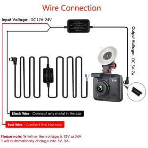 Dash Cam Fuse Tap Kit Dashboard Camera Car Charger Cable Kit 12V- 24V to 5V Compatible with VIOFO A129, A129 Plus, A129 PRO, A129 IR, A119V3 Dash Cam Hardwire Kit Mini USB