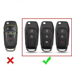 ROYALFOX(TM 2/3 Buttons flip Remote Key Fob case Cover for 2015 2016 2017 2018 2019 Ford F150 F250,Focus 3 Escort Kuga Everest Fiesta Mustang Edge MKV Fusion 2016 Ranger (Silicone Carbon Fiber)