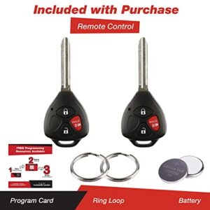 KeylessOption Keyless Entry Remote Control Car Unut Key Fob for Toyota Rav4 Yaris Scion xB HYQ12BBY (Pack of 2)