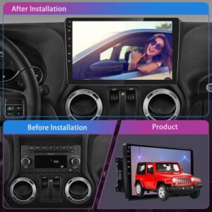 Evonavi |2GB+32GB| Car Radio for Jeep Wrangler JK Compass Grand Cherokee Dodge Ram. Android 12 Head Unit with Apple Carplay | Andriod Auto 10.1'' IPS Touchscreen FM/AM/RDS Car Radio GPS Navigation