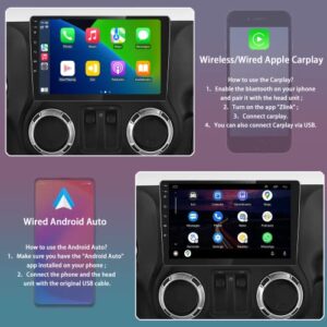 Evonavi |2GB+32GB| Car Radio for Jeep Wrangler JK Compass Grand Cherokee Dodge Ram. Android 12 Head Unit with Apple Carplay | Andriod Auto 10.1'' IPS Touchscreen FM/AM/RDS Car Radio GPS Navigation