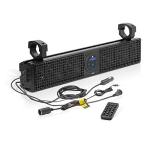 planet audio psx26 atv utv sound bar system – 26 inches wide, ipx5 weatherproof, bluetooth audio, usb, amplified, aux-in, 4 inch speakers, 1 inch tweeters, easy installation for 12 volt vehicles