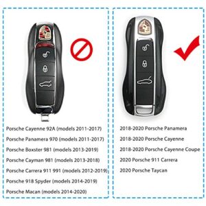 Jaronx 2PCS Glossy Red Key Fob Cover Compatible with Cayenne Panamera 2018-2023/911 Carrera 2020-2023 /Taycan 2020-2023, Remote Key Covers Painted Keyless Entry Key Protectors