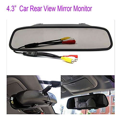 4.3" TFT LCD Car Rear View Mirror Monitor Kit + Waterproof Mini Backup Reverse Reversing Camera 170°For Car/Vehicle