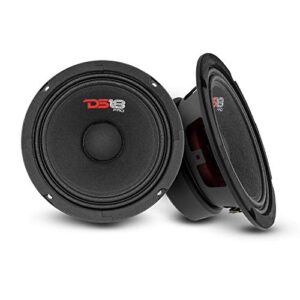 ds18 2x pro-gm6 loudspeaker – 6.5″, midrange, black steel basket, 480w max, 140w rms, 8 ohms – premium quality audio door speakers for car or truck stereo sound system (2 speakers)