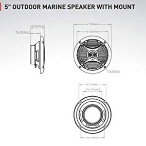 Furrion 5" 30 Watts Outdoor Marine Speaker with Mount - Black - FMS5B