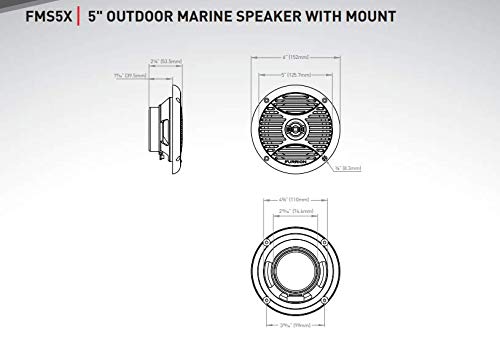 Furrion 5" 30 Watts Outdoor Marine Speaker with Mount - Black - FMS5B